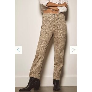 Pilcro Anthropologie Wanderer Mid-Rise Relaxed-Leg Jeans Leopard Utility Pants